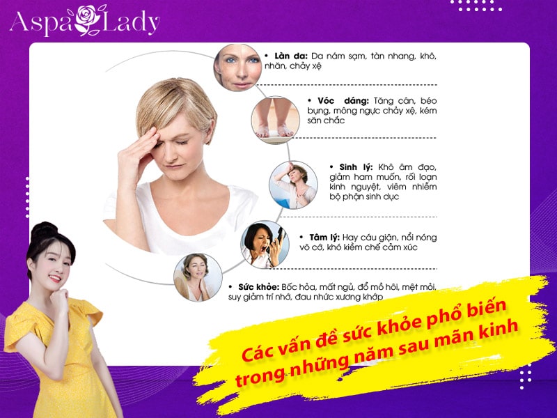 Các vấn đề sức khỏe phổ biến trong những năm sau mãn kinh Các vấn đề sức khỏe phổ biến trong những năm sau mãn kinh
