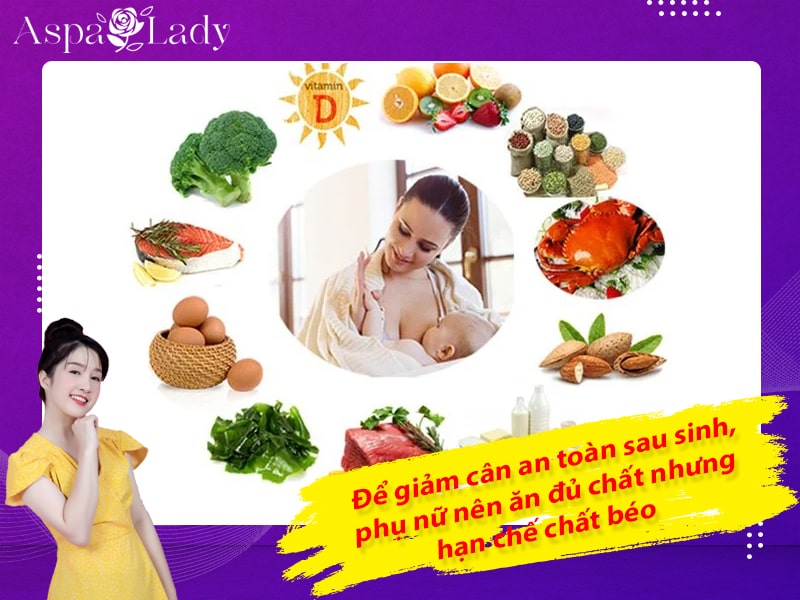 Để giảm cân an toàn sau sinh, phụ nữ nên ăn đủ chất nhưng hạn chế chất béo Để giảm cân an toàn sau sinh, phụ nữ nên ăn đủ chất nhưng hạn chế chất béo