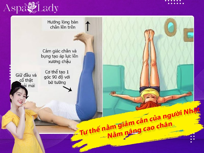 Tư thế nằm giảm cân của người Nhật: Nằm nâng cao chân Tư thế nằm giảm cân của người Nhật: Nằm nâng cao chân