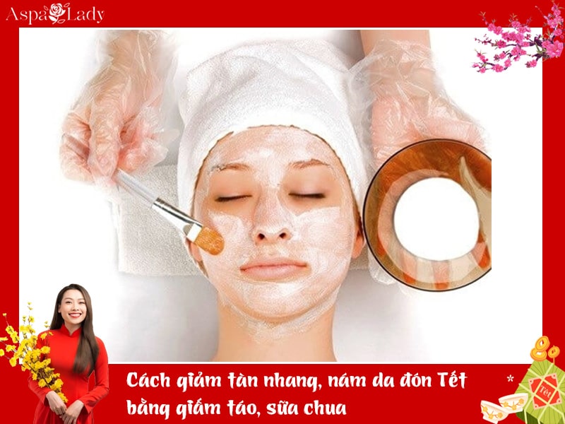 Cách giảm tàn nhang, nám da đón Tết bằng giấm táo, sữa chua Cách giảm tàn nhang, nám da đón Tết bằng giấm táo, sữa chua