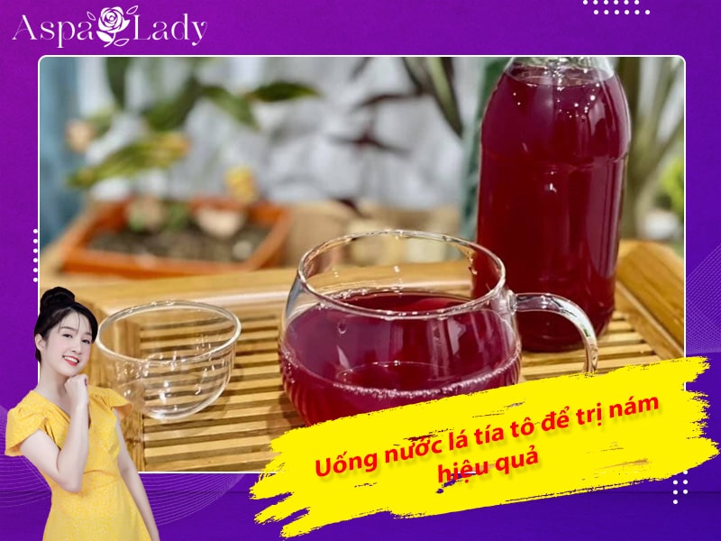 Uống nước lá tía tô để trị nám hiệu quả Uống nước lá tía tô để trị nám hiệu quả