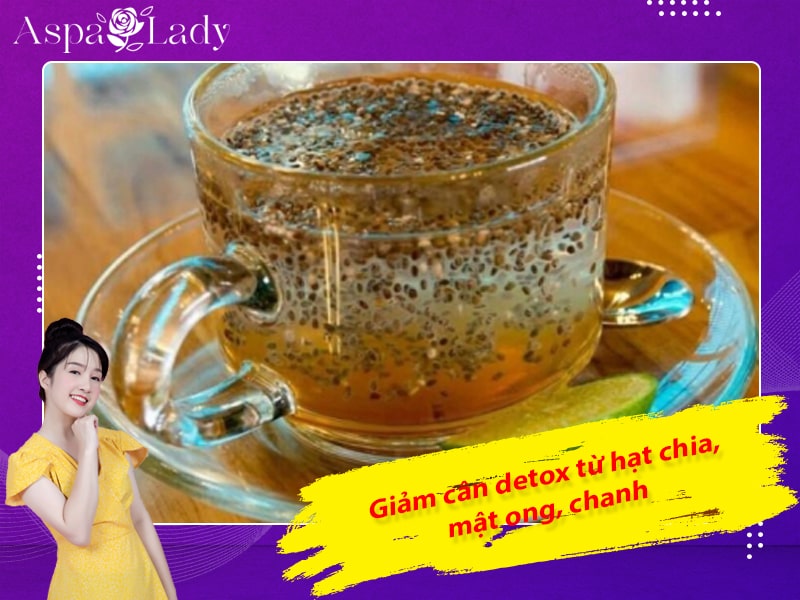 Giảm cân detox từ hạt chia, mật ong, chanh Giảm cân detox từ hạt chia, mật ong, chanh