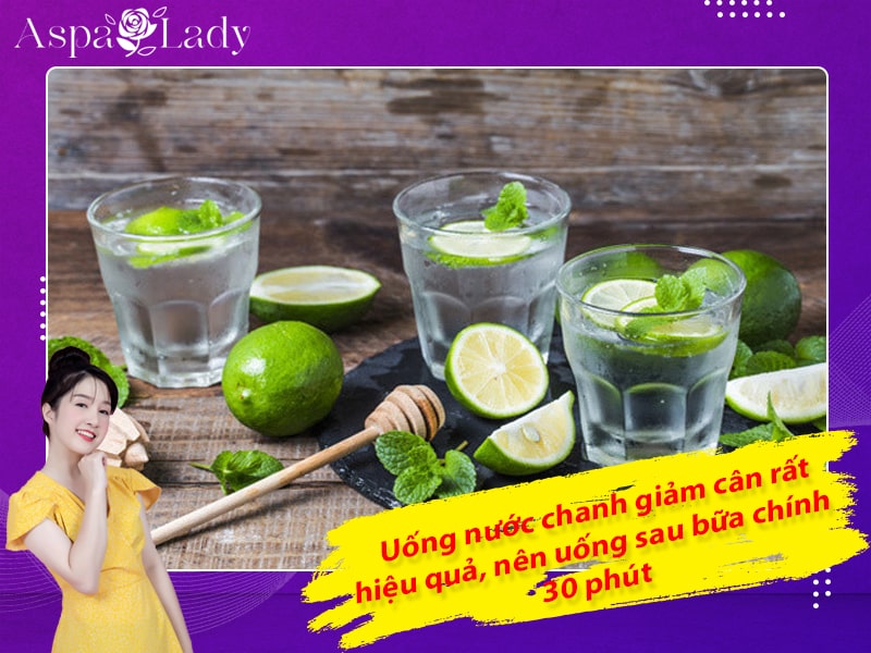 Uống nước chanh giảm cân rất hiệu quả, nên uống sau bữa chính 30 phút Uống nước chanh giảm cân rất hiệu quả, nên uống sau bữa chính 30 phút