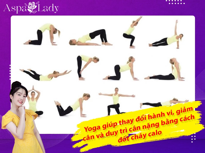 Yoga giúp thay đổi hành vi, giảm cân và duy trì cân nặng bằng cách đốt cháy calo Yoga giúp thay đổi hành vi, giảm cân và duy trì cân nặng bằng cách đốt cháy calo