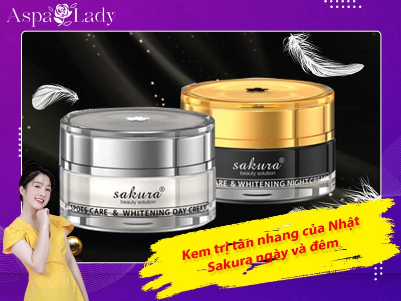 Kem trị tàn nhang của Nhật Sakura ngày và đêm Kem trị tàn nhang của Nhật Sakura ngày và đêm